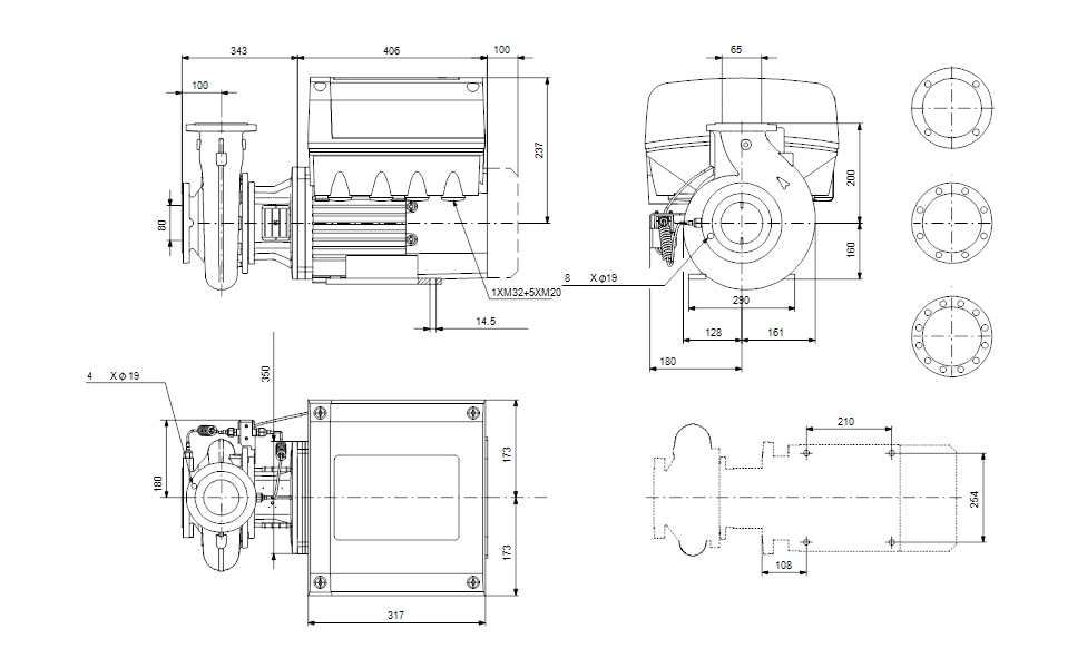 GRUNDFOS Einstufige Blockpumpe NBE 65-160/157 ASAF2AESBQQENWB Nr. 99534577