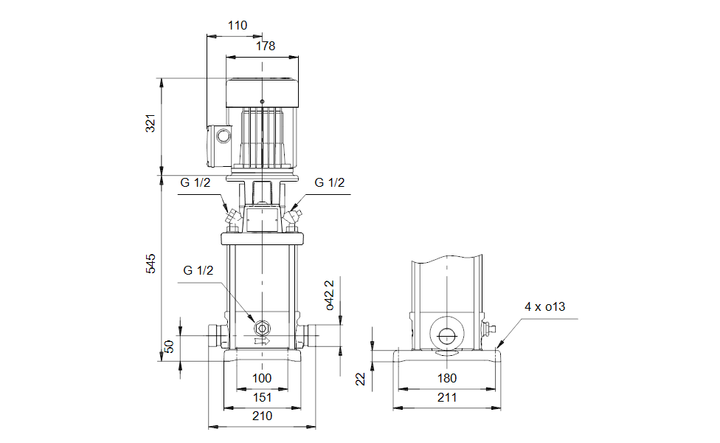 GRUNDFOS Kreiselpumpe CRT 4-10 A-P-A-E-AUUE - Art. 96100929