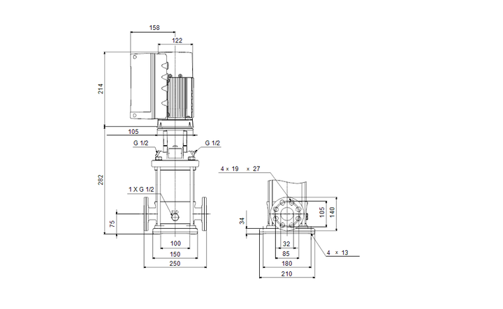 GRUNDFOS Kreiselpumpe CRNE 3-2 A-FGJ-A-E-HQQE - Art. 98389844