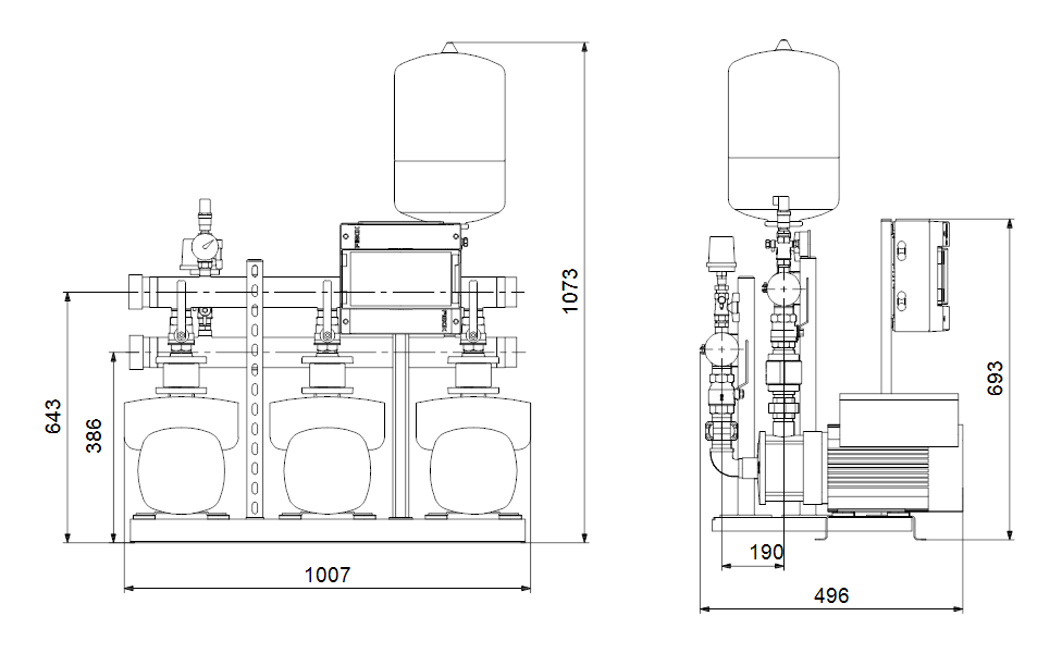 GRUNDFOS Druckerhöhungsanlagen HYDRO MULTI-E 3 CME 5-6 - Art. 98486759