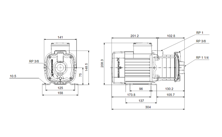 GRUNDFOS Mehrstufige Blockpumpen CM 5-3 A-R-A-E-AQQE C1-A-A-N - Art. 92889588