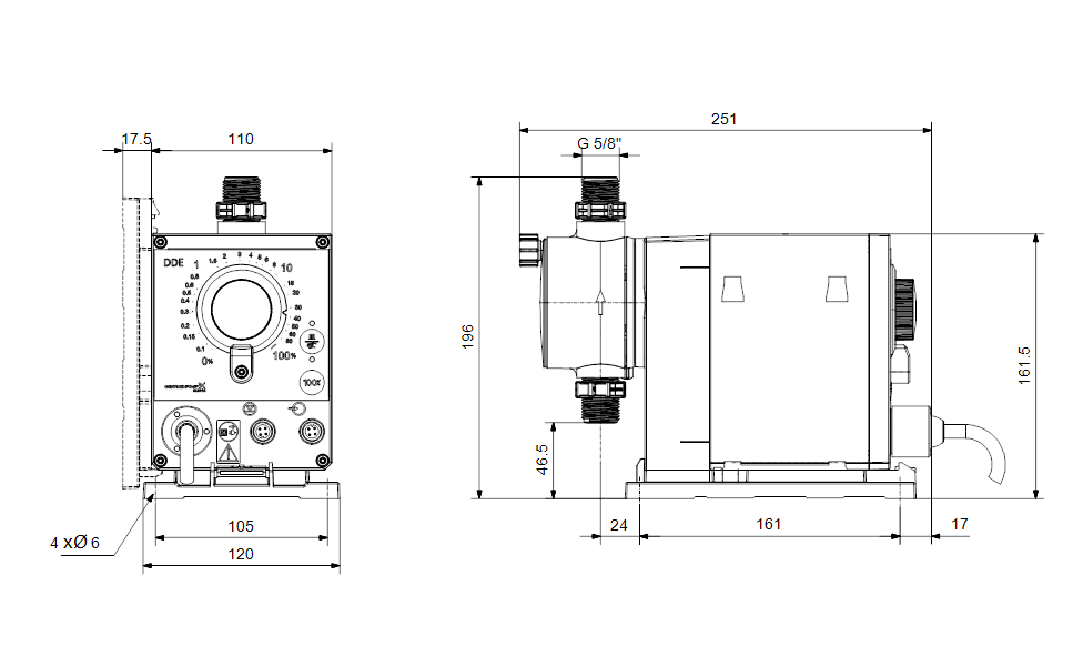 GRUNDFOS Digitale Dosierpumpe DDE 6-10 PR-PV/T/C-X-31U2U2FG - Art. 98147288