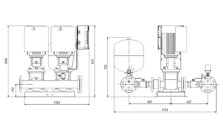 GRUNDFOS Druckerhöhungsanlagen HYDRO MULTI-E 2 CRIE 15-5 - Art. 99133229