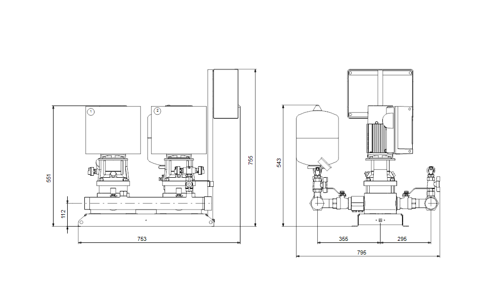 GRUNDFOS Druckerhöhungsanlagen HYDRO MULTI-E 2 CRIE 3-4 - Art. 98486569