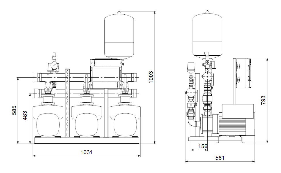 GRUNDFOS Druckerhöhungsanlagen HYDRO MULTI-E 3 CME 10-3 - Art. 99133614