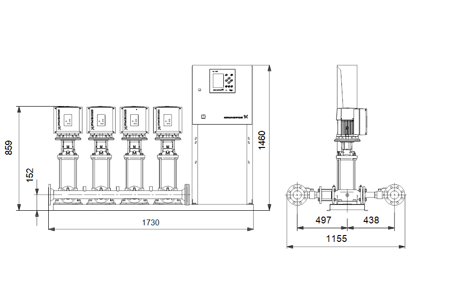 GRUNDFOS Druckerhöhungsanlagen HYDRO MPC-E 4 CRIE15-3 - Art. 99166914