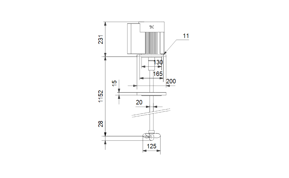 GRUNDFOS Zubehör Dosierpumpen Elektrisches Rührwerk für 1000-Liter-Behälter - Art. 98165304