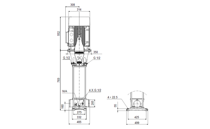GRUNDFOS Kreiselpumpe CRE 125-1 N-F-A-E-HQQE - Art. 99264452