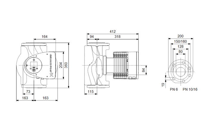Grundfos Nassläufer-Umwälzpumpe MAGNA3 80-80 F 360mm - Art. 97924708