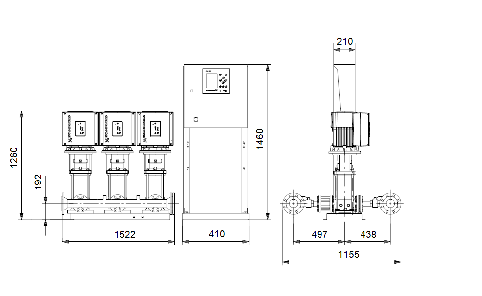 GRUNDFOS Druckerhöhungsanlagen HYDRO MPC-E 3 CRIE20-7 - Art. 99167104