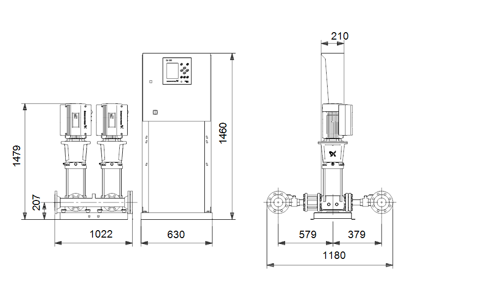 GRUNDFOS Druckerhöhungsanlagen HYDRO MPC-E 2 CRE32-5-2 - Art. 96941371