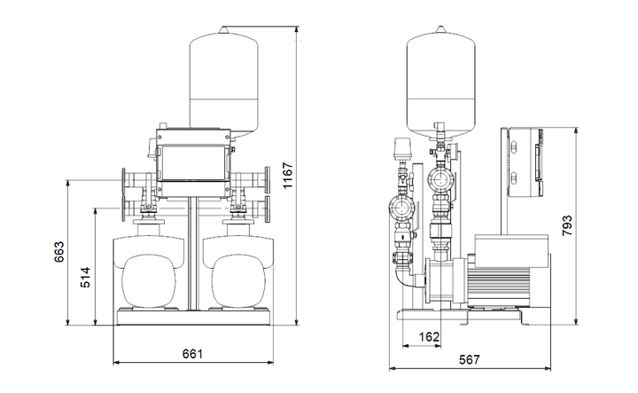 GRUNDFOS Druckerhöhungsanlagen HYDRO MULTI-E 2 CME 15-2 - Art. 99133627
