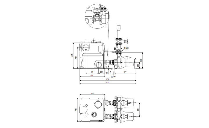 GRUNDFOS Doppelpumpenhebeanlage MDV.80.80.92.2.51D /450.SL - Art. 97577853