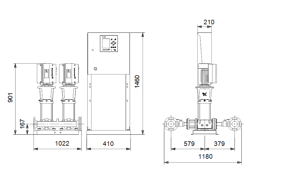 GRUNDFOS Druckerhöhungsanlagen HYDRO MPC-E 2 CRE32-1 - Art. 99166942