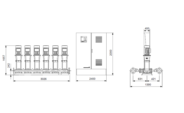 GRUNDFOS Druckerhöhungsanlage HYDRO MPC-E 6 CR64-4-2 - Art. 96941451