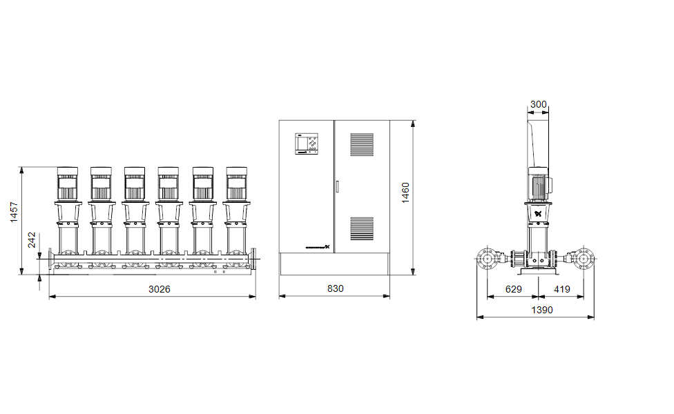 GRUNDFOS Druckerhöhungsanlage HYDRO MPC-E 6 CRE45-3 - Art. 96941385