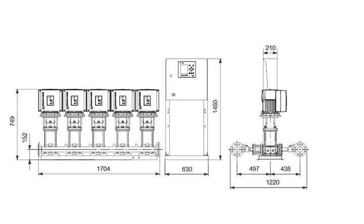 GRUNDFOS Druckerhöhungsanlage HYDRO MPC-E 5 CRIE15-1 - Art. 98389652