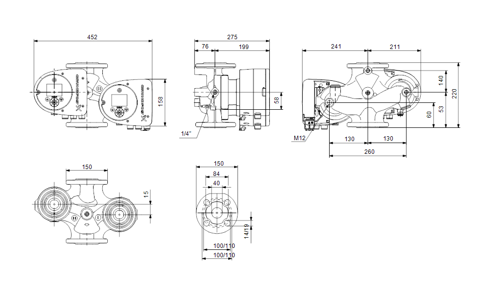 GRUNDFOS Nassläufer-Umwälzpumpe MAGNA3 D 40-40 F 220mm - Art. 97924841