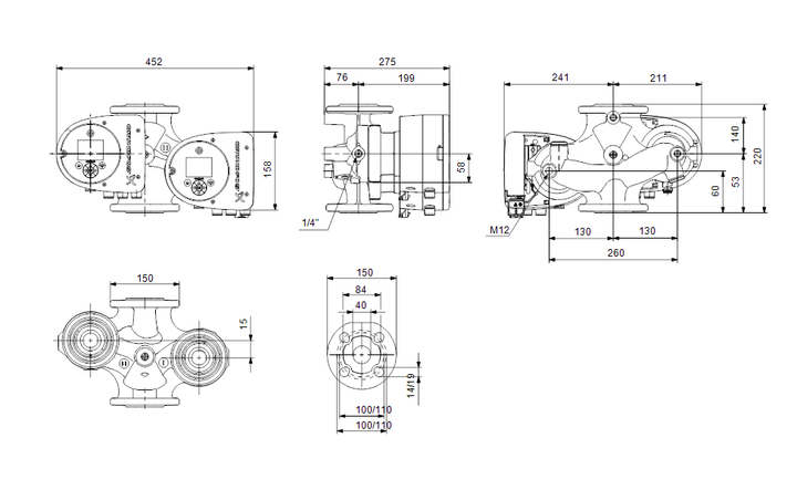 GRUNDFOS Nassläufer-Umwälzpumpe MAGNA3 D 40-40 F 220mm - Art. 97924841