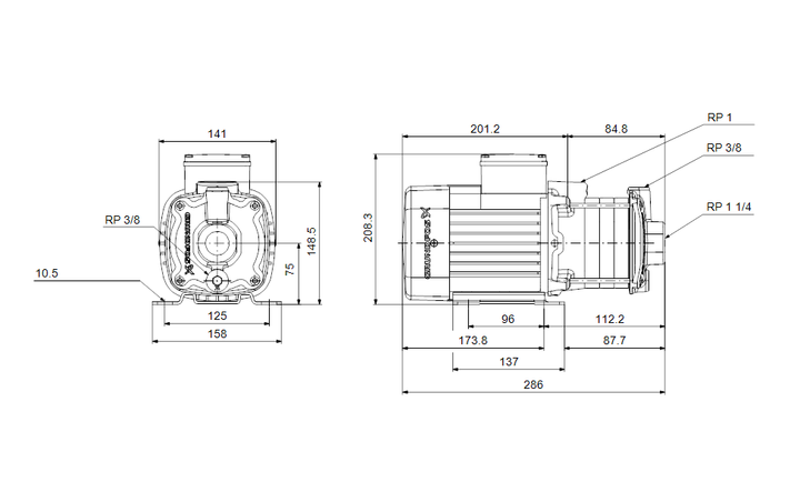 GRUNDFOS Mehrstufige Blockpumpen CM 5-2 A-R-A-E-AQQE C1-A-A-N - Art. 92889587