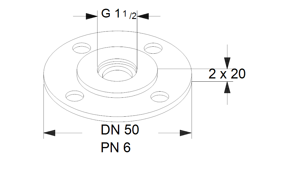 GRUNDFOS Doppelpumpenhebeanlage Adapter A19 1 1/2"xDN 50 PN 6 - Art. 535058