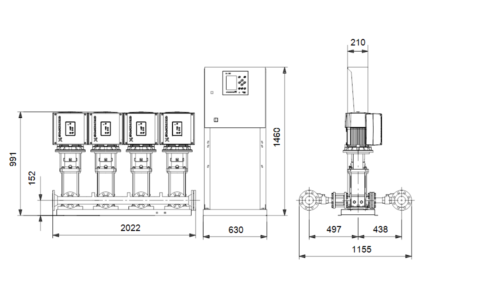 GRUNDFOS Druckerhöhungsanlagen HYDRO MPC-E 4 CRIE20-4 - Art. 99166939
