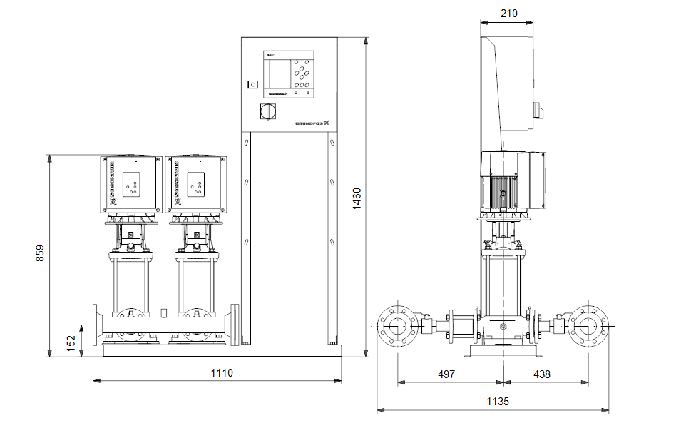 GRUNDFOS Druckerhöhungsanlagen HYDRO MPC-E 2 CRIE15-3 - Art. 99166912