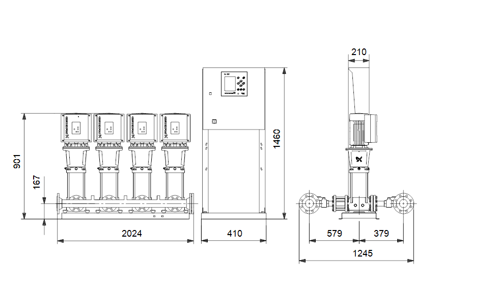 GRUNDFOS Druckerhöhungsanlagen HYDRO MPC-E 4 CRE32-1 - Art. 99166944