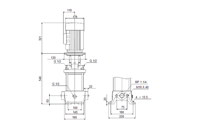 GRUNDFOS Kreiselpumpe CR 5-12 A-A-A-E-HQQE - Art. 96513363