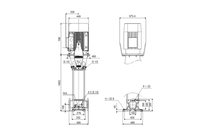 GRUNDFOS Kreiselpumpe CR 155-3 A-F-A-E-HQQE - Art. 99143260