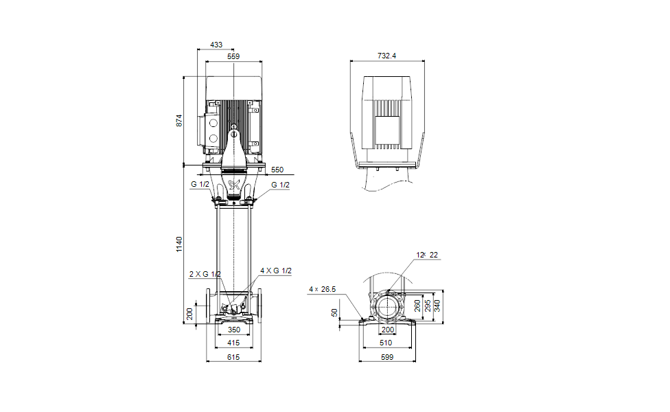 GRUNDFOS Kreiselpumpe CR 215-3-2 A-F-A-E-HQQE - Art. 92905920