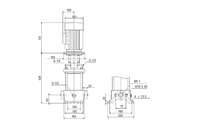 GRUNDFOS Kreiselpumpe CR 1S-13 A-A-A-E-HQQE - Art. 96515563