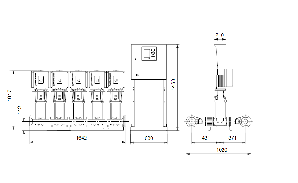 GRUNDFOS Druckerhöhungsanlage HYDRO MPC-E 5 CRIE10-9 - Aart. 99166925