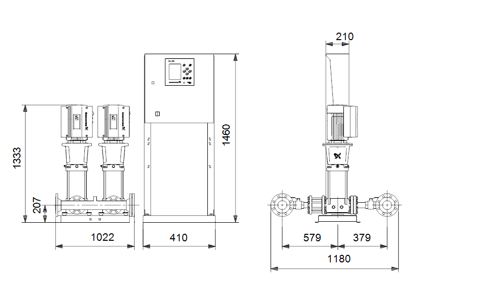 GRUNDFOS Druckerhöhungsanlagen HYDRO MPC-E 2 CRE32-4-2 - Art. 99166952