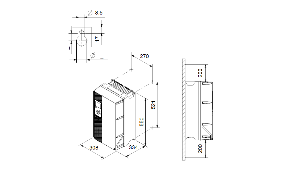GRUNDFOS Externer Frequenzumrichter CUE 3X380-500V IP20 45KW - Art. 99616722