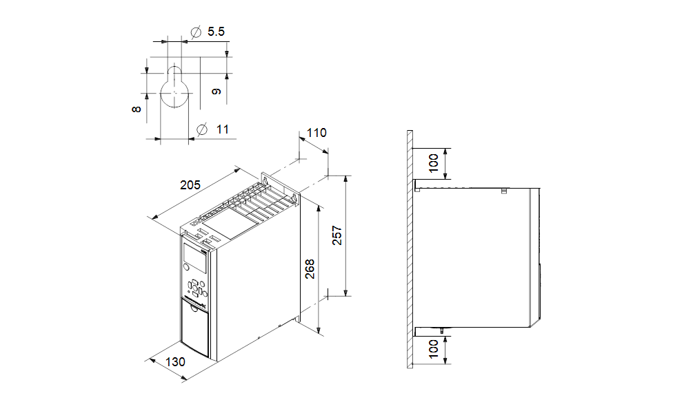 GRUNDFOS Externer Frequenzumrichter CUE 3X380-500V IP20 7,5KW - Art. 99616715