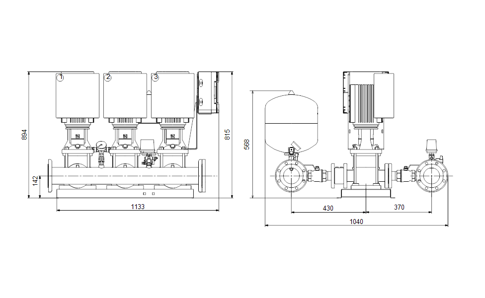 GRUNDFOS Druckerhöhungsanlagen HYDRO MULTI-E 3 CRIE 10-6 - Art. 99133138