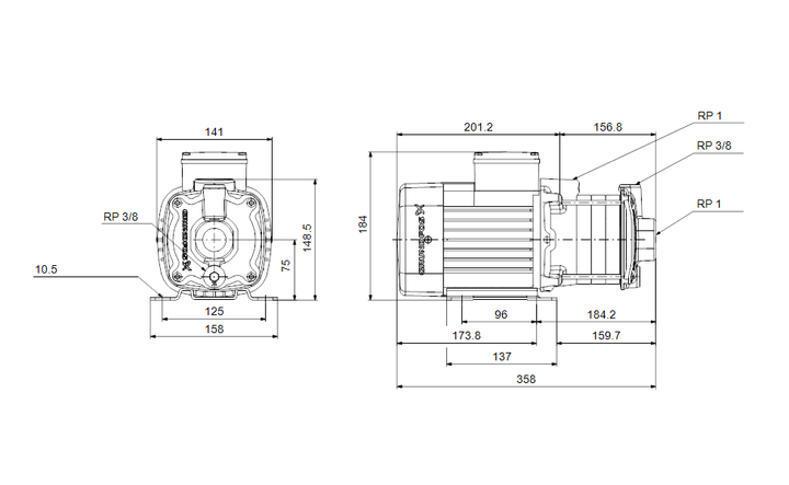 GRUNDFOS Mehrstufige Blockpumpen CM 1-6 A-R-A-E-AQQE F-A-A-N - Art. 97516563