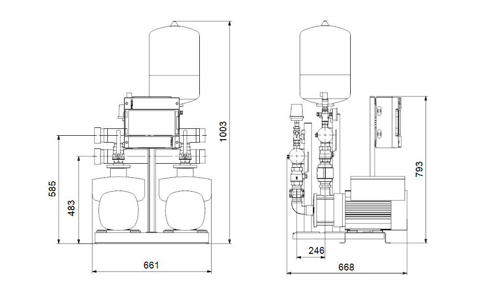 GRUNDFOS Druckerhöhungsanlagen HYDRO MULTI-E 2 CME 10-5 - Art. 99133622