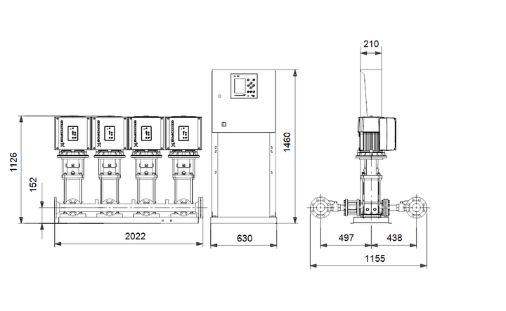 GRUNDFOS Druckerhöhungsanlagen HYDRO MPC-E 4 CRIE15-7 - Art. 99166983