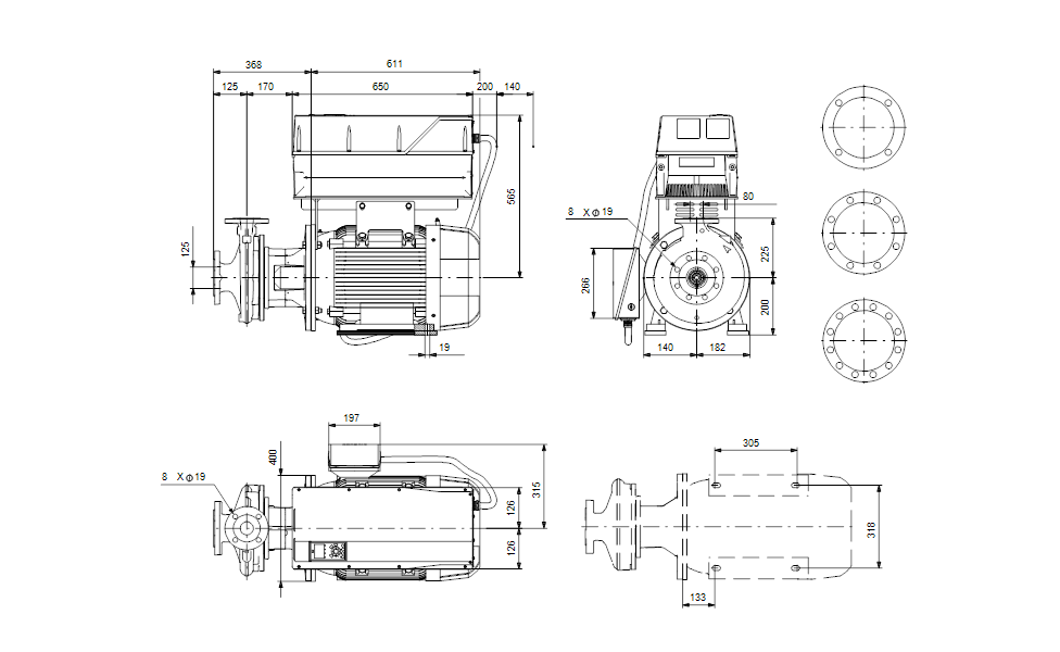 GRUNDFOS Einstufige Blockpumpe NBGE 125-80-160/177 AIASF2LVSBQQVRW1 Art.92944224
