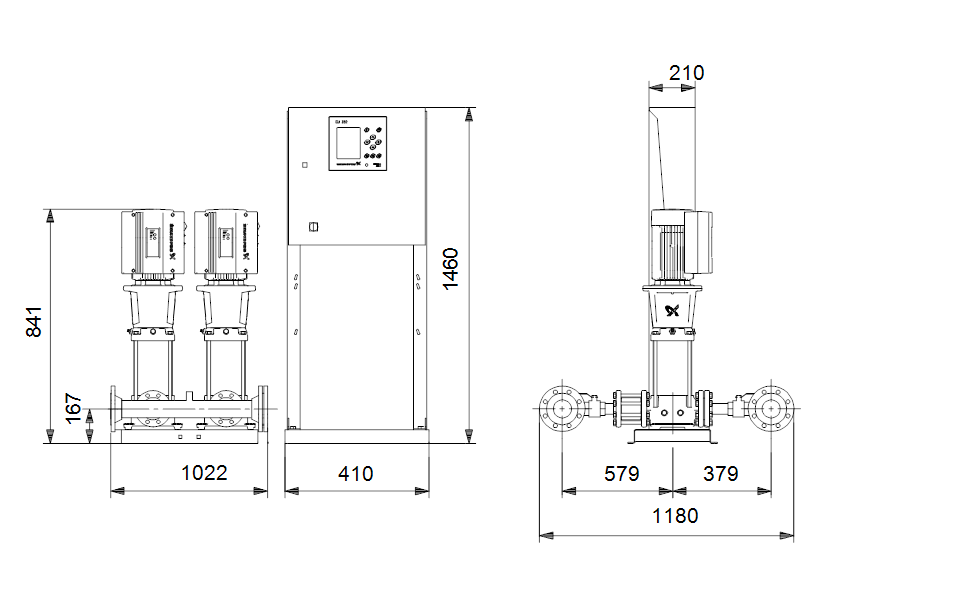 GRUNDFOS Druckerhöhungsanlagen HYDRO MPC-E 2 CRE32-1-1 - Art. 98389659