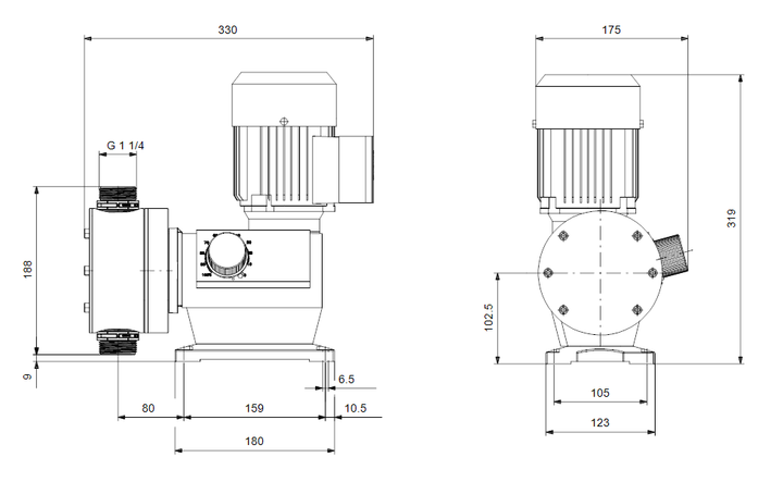 GRUNDFOS Mechanische Dosierpumpe DMX 115-3 B-PVC/V/C-X-E1U3U3XEMNG - Art. 99206002