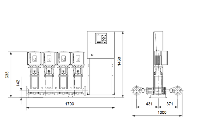 GRUNDFOS Druckerhöhungsanlagen HYDRO MPC-E 4 CRIE10-1 - Art. 98389636