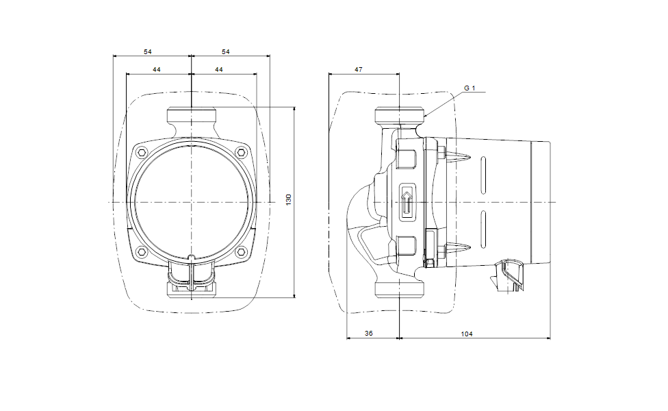 GRUNDFOS NASSLÄUFER-UMWÄLTZPUMPE ALPHA1 15-40 130 Art. 99236206