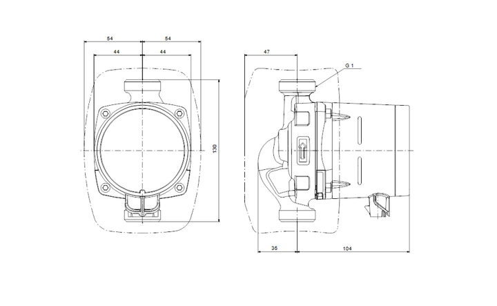 GRUNDFOS NASSLÄUFER-UMWÄLTZPUMPE ALPHA1 15-40 130 Art. 99236206