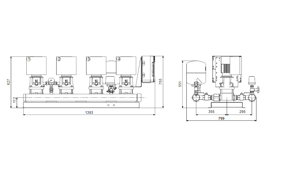 GRUNDFOS Druckerhöhungsanlagen HYDRO MULTI-E 4 CRIE 1-6- Art. 98486590