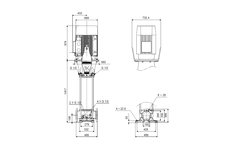 GRUNDFOS Kreiselpumpe CRN 125-6 A-F-A-E-HQQE - Art. 92905838