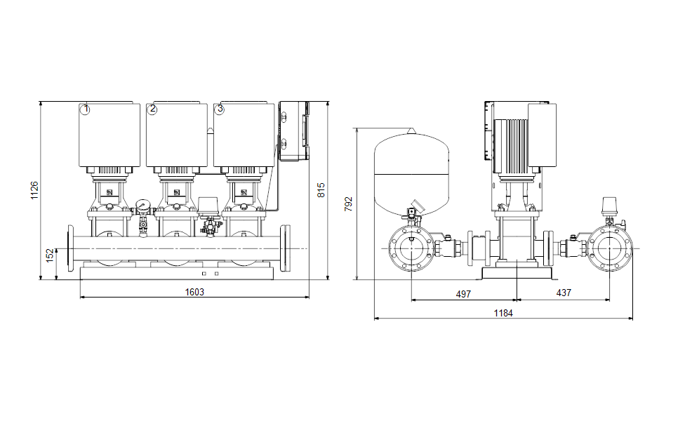 GRUNDFOS Druckerhöhungsanlagen HYDRO MULTI-E 3 CRIE 15-7 - Art. 99132952