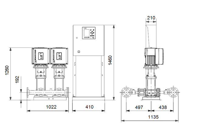 GRUNDFOS Druckerhöhungsanlagen HYDRO MPC-E 2 CRIE20-7 - Art. 99167103